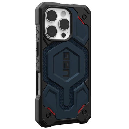Custodia MagSafe per Apple iPhone 16 Pro, Urban Armor Gear, Monarch Pro Kevlar, Blu Navy