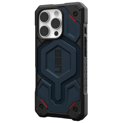 Custodia MagSafe per Apple iPhone 16 Pro, Urban Armor Gear, Monarch Pro Kevlar, Blu Navy