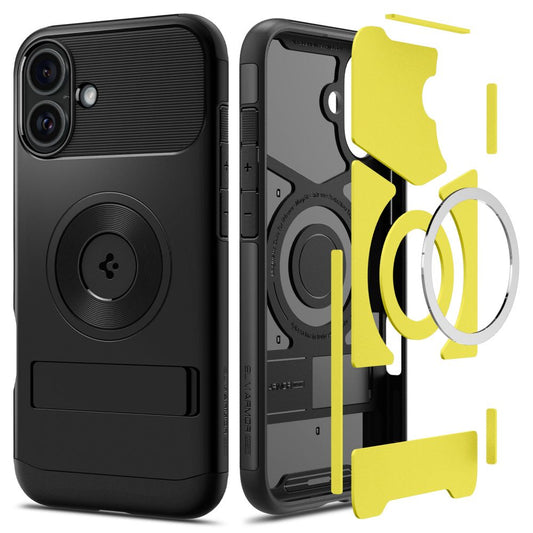 Custodia MagSafe per Apple iPhone 16, Spigen, Slim Armor, Nera