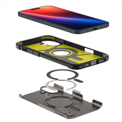 Custodia MagSafe per Apple iPhone 16, Spigen, Tough Armor, Grigio
