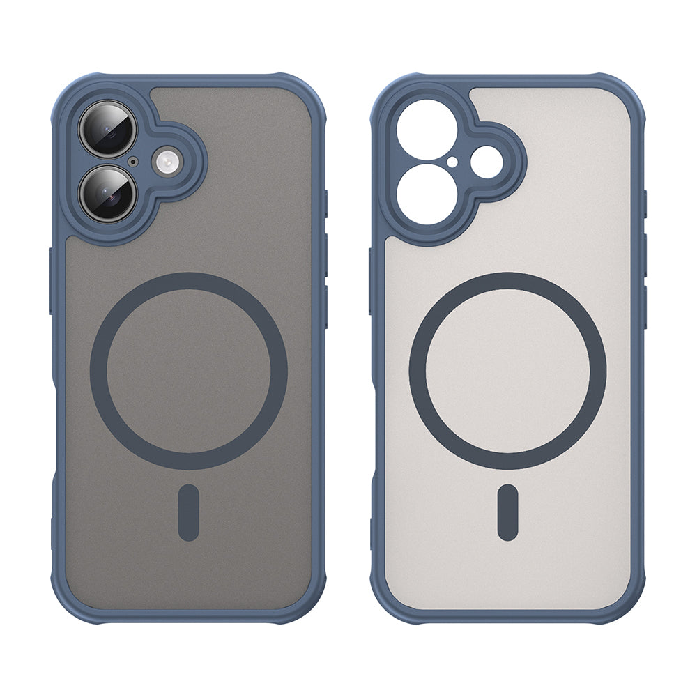 Custodia MagSafe per Apple iPhone 16, Techsuit, HaloFrost II, Blu Navy