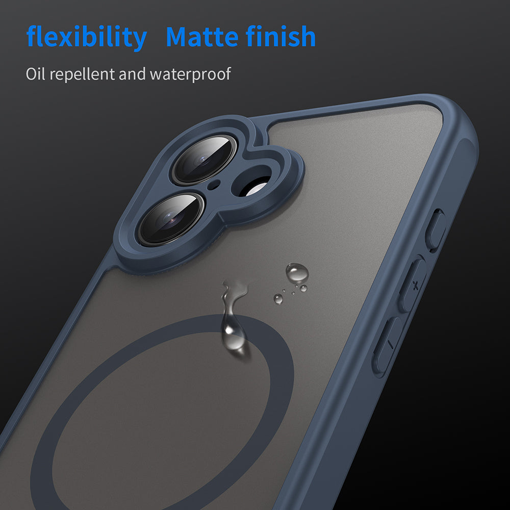 Custodia MagSafe per Apple iPhone 16, Techsuit, HaloFrost II, Blu Navy