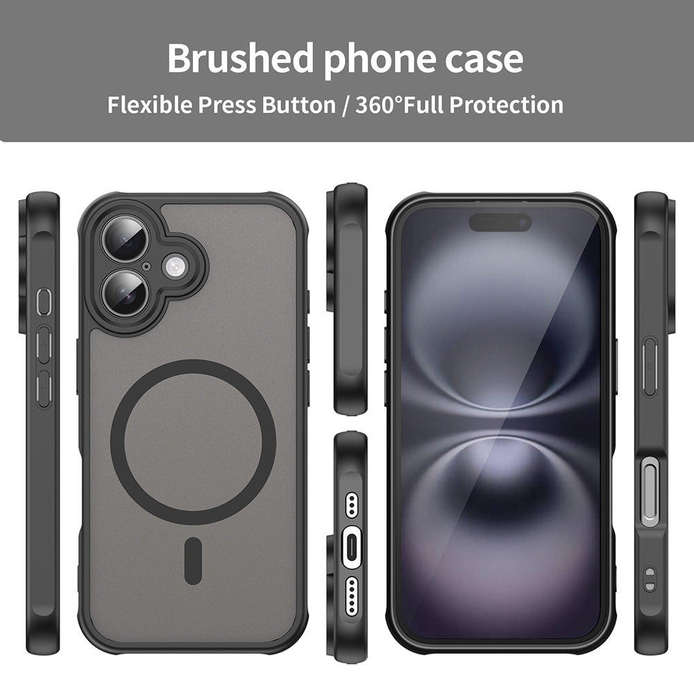 Custodia MagSafe per Apple iPhone 16, Techsuit, HaloFrost II, Nera