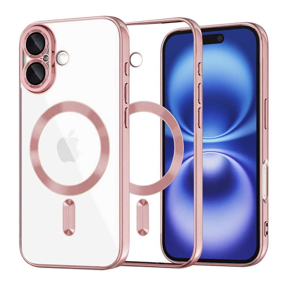 MagSafe Case for Apple iPhone 16, Techsuit, Luxury Crystal, Pink