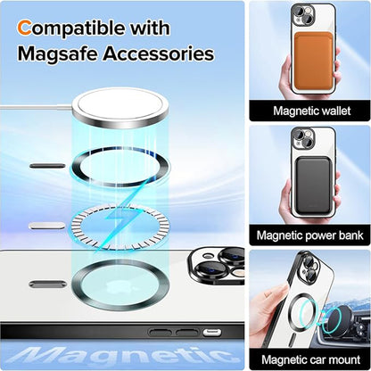MagSafe Case for Apple iPhone 16, Techsuit, Luxury Crystal, Pink