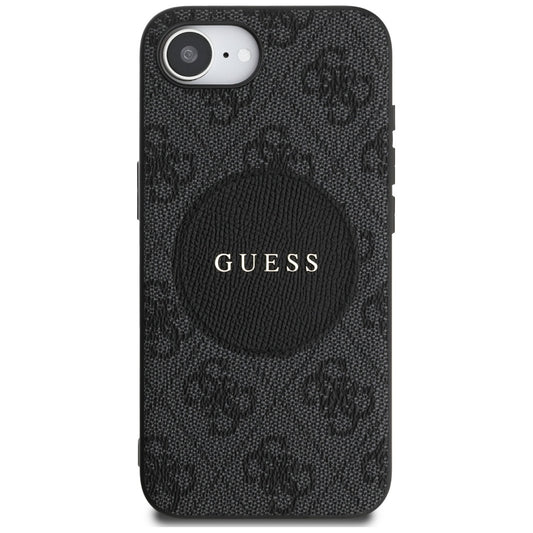 Custodia MagSafe per Apple iPhone 16e, Guess, 4G Circle Classic Logo, Marrone
