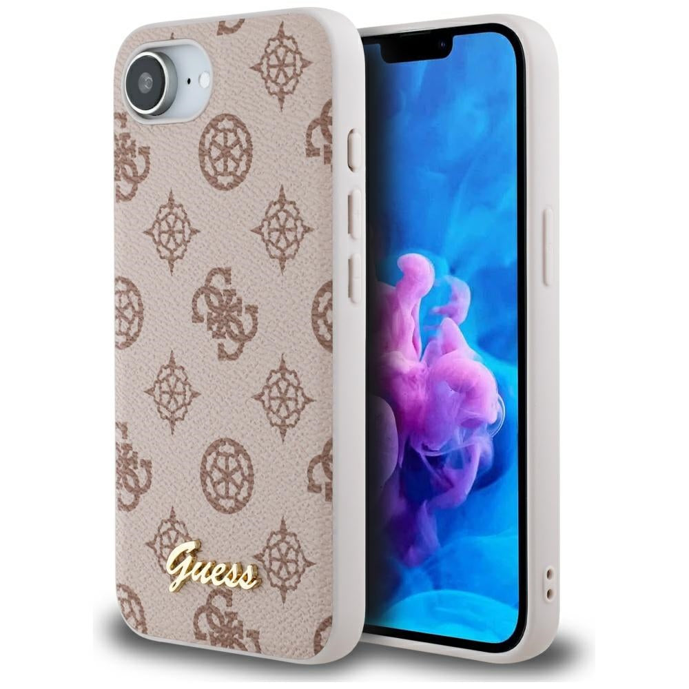 Custodia MagSafe per Apple iPhone 16e, Guess, Peony Script, Marrone