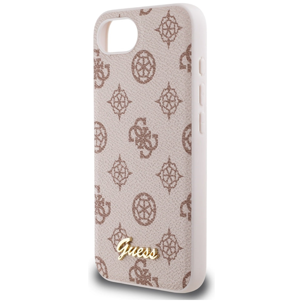 Custodia MagSafe per Apple iPhone 16e, Guess, Peony Script, Marrone