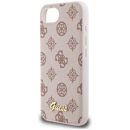 Custodia MagSafe per Apple iPhone 16e, Guess, Peony Script, Marrone