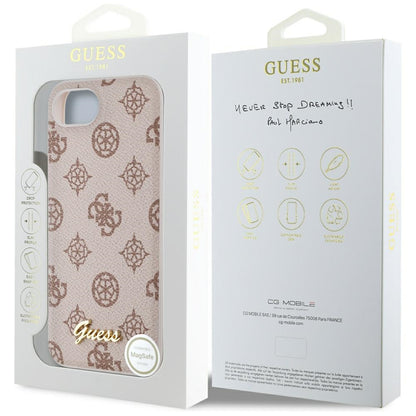 Custodia MagSafe per Apple iPhone 16e, Guess, Peony Script, Marrone