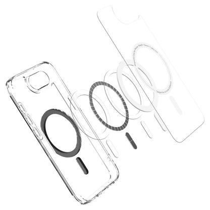 Custodia MagSafe per Apple iPhone 17e / 16e, Spigen, Ultra Hybrid Carbon, Trasparente