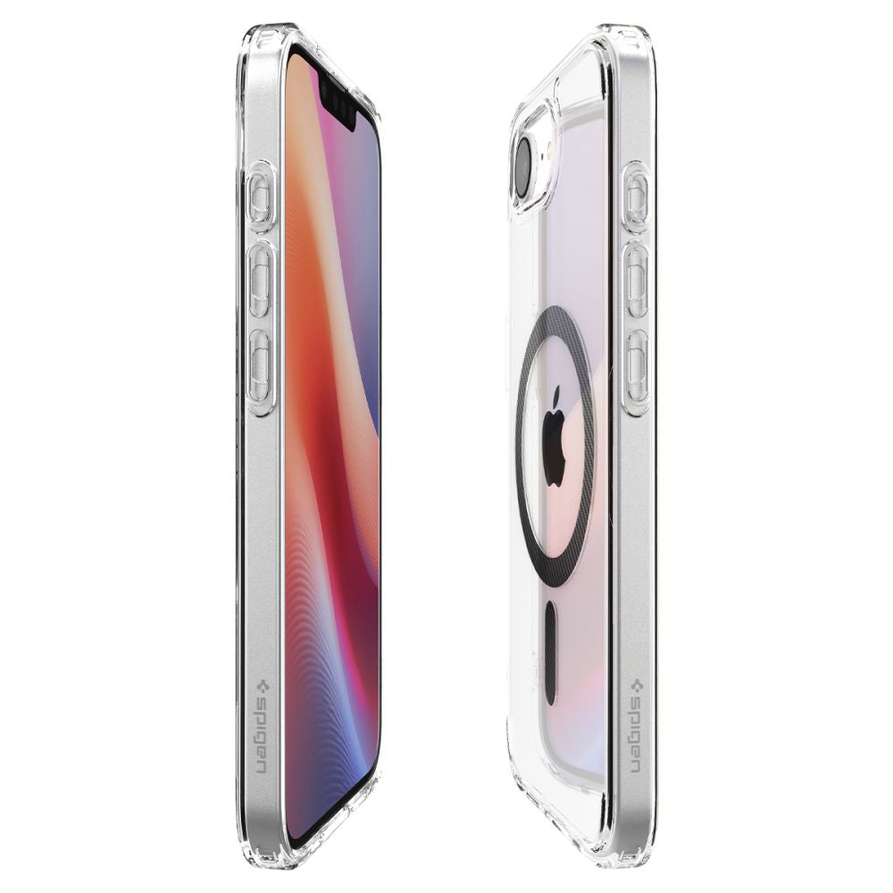 Custodia MagSafe per Apple iPhone 17e / 16e, Spigen, Ultra Hybrid Carbon, Trasparente