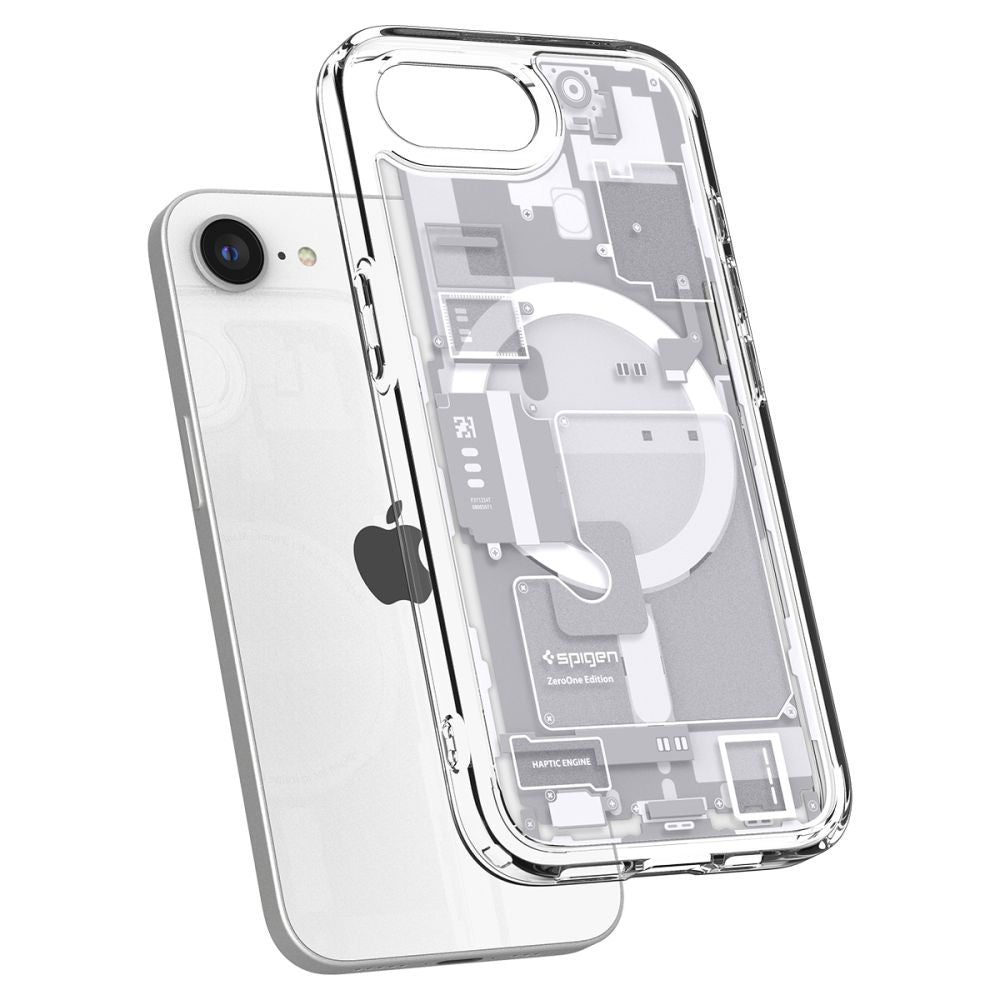 Custodia MagSafe per Apple iPhone 17e / 16e, Spigen, Ultra Hybrid Zero One, Bianca