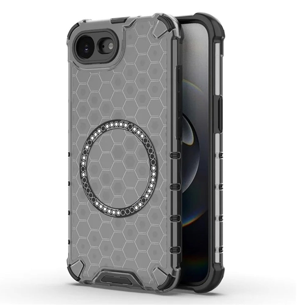 Custodia MagSafe per Apple iPhone 17e / 16e, Techsuit, HoneyComb Shield, Nera