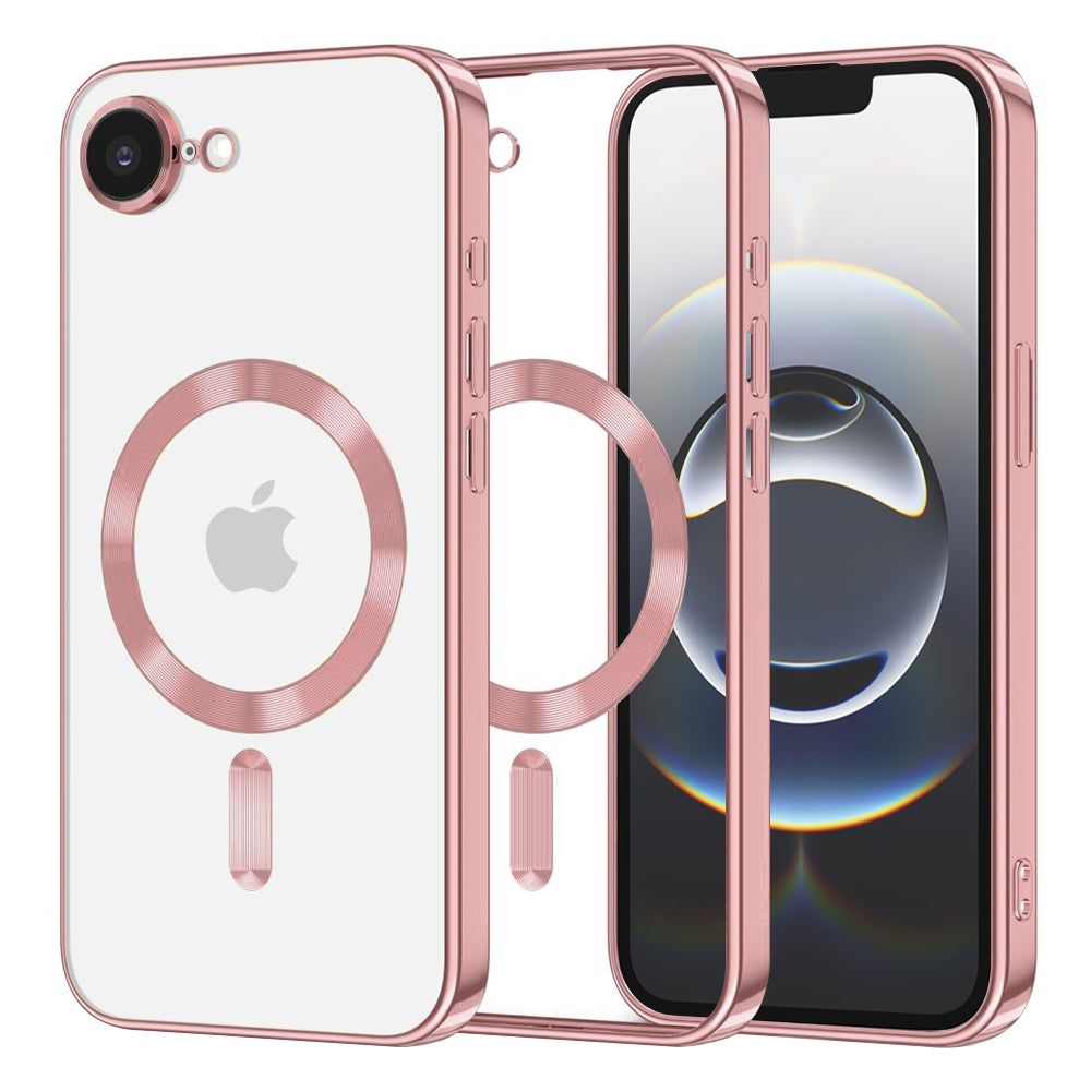 Custodia MagSafe per Apple iPhone 17e / 16e, Techsuit, Luxury Crystal, Rosa