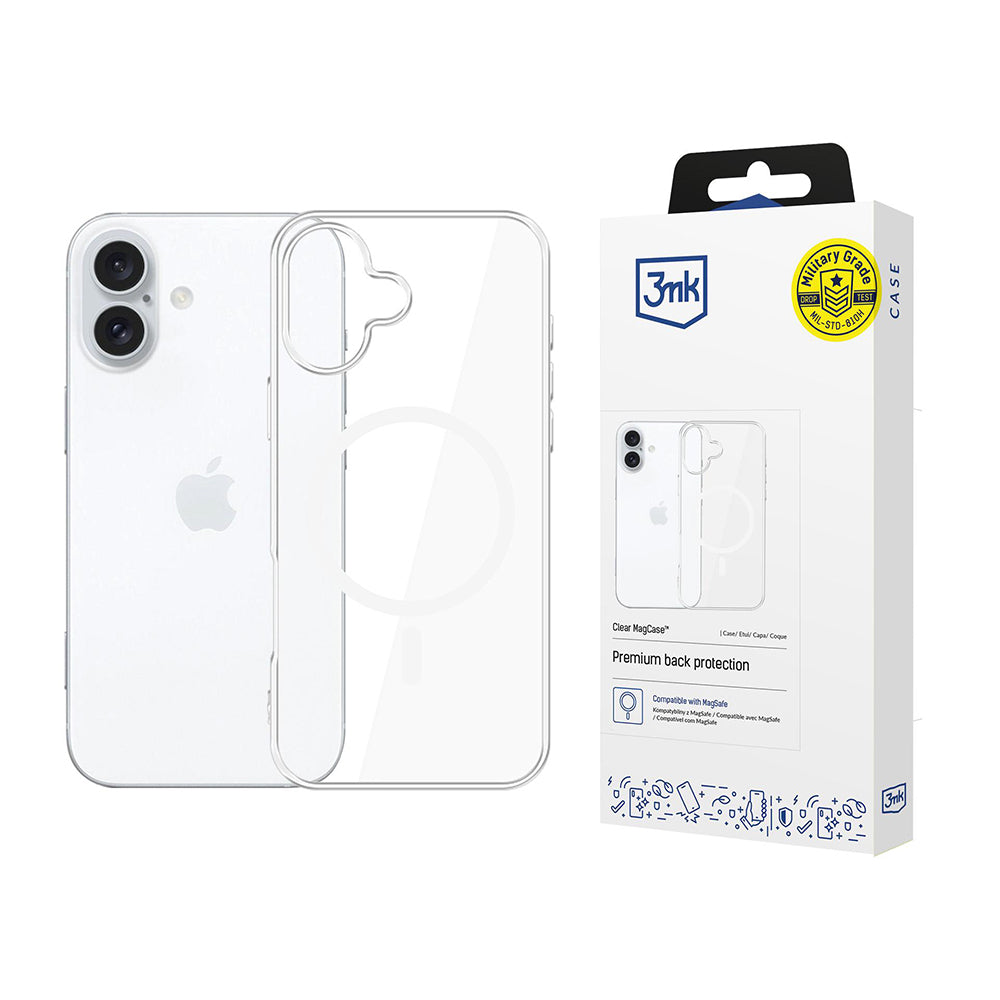 Custodia MagSafe per Apple iPhone 17, 3MK, Clear MagCase, Trasparente