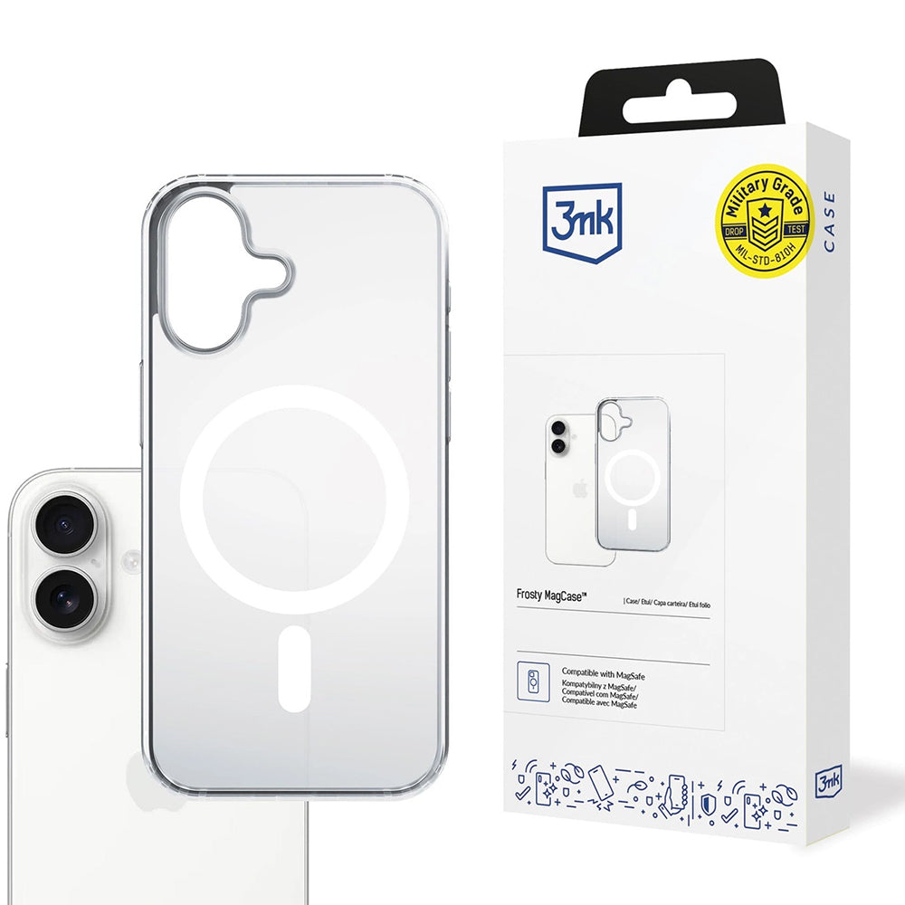 Custodia MagSafe per Apple iPhone 17, 3MK, Frosty MagCase, Bianca