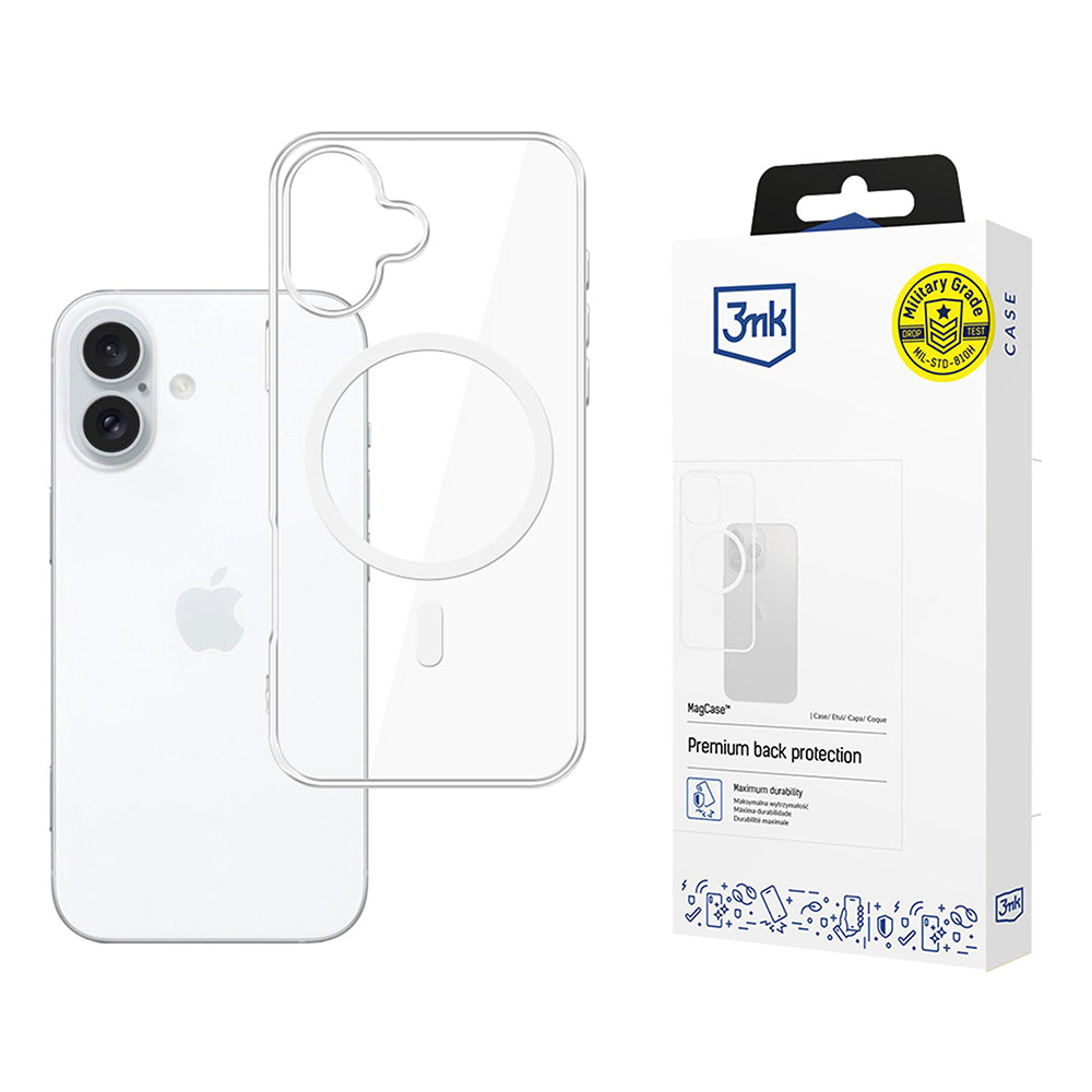 Custodia MagSafe per Apple iPhone 17, 3MK, MagCase, Trasparente