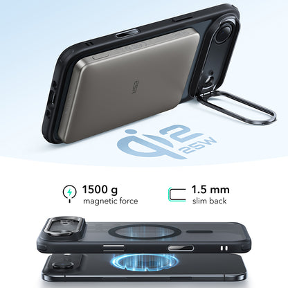 Custodia MagSafe per Apple iPhone 17 Air, ESR, Classic Hybrid Kickstand, Nera Satinata