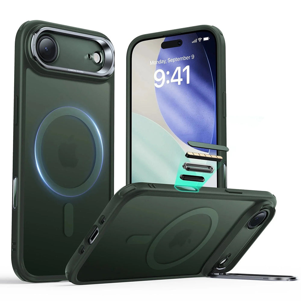 Custodia MagSafe per Apple iPhone 17 Air, ESR, Classic Hybrid Kickstand, Verde Satinato
