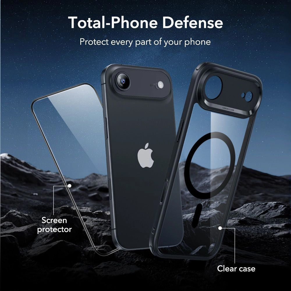 Custodia MagSafe per Apple iPhone 17 Air, ESR, Classic Hybrid con Protezione Schermo, Nera Trasparente