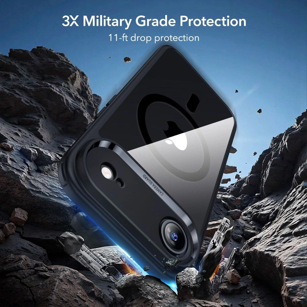 Custodia MagSafe per Apple iPhone 17 Air, ESR, Classic Hybrid con Protezione Schermo, Nera Trasparente