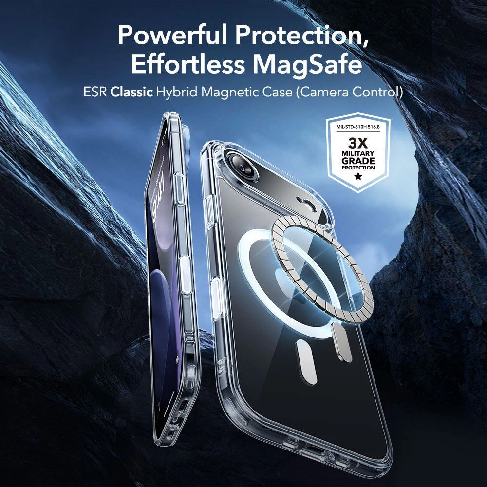 Custodia MagSafe per Apple iPhone 17 Air, ESR, Classic Hybrid con Protezione Schermo, Trasparente