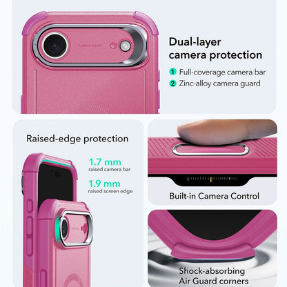 Custodia MagSafe per Apple iPhone 17 Air, ESR, Cyber Armor Kickstand, Rosa