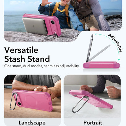 Custodia MagSafe per Apple iPhone 17 Air, ESR, Cyber Armor Kickstand, Rosa