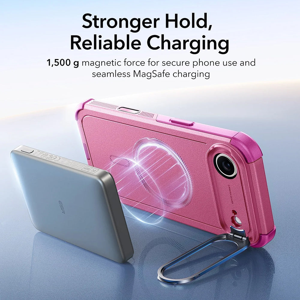 Custodia MagSafe per Apple iPhone 17 Air, ESR, Cyber Armor Kickstand, Rosa