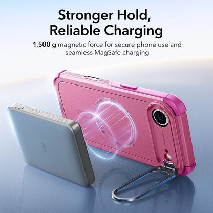 Custodia MagSafe per Apple iPhone 17 Air, ESR, Cyber Armor Kickstand, Rosa
