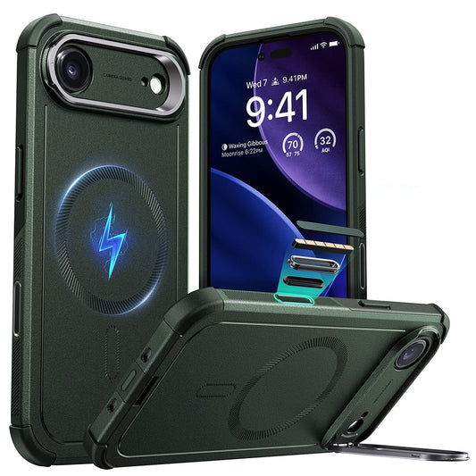 Custodia MagSafe per Apple iPhone 17 Air, ESR, Cyber Armor Kickstand, Verde