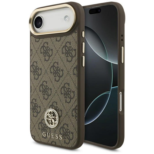 MagSafe Case for Apple iPhone 17 Air, Guess, 4G Strass Logo, Brown