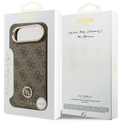 MagSafe Case for Apple iPhone 17 Air, Guess, 4G Strass Logo, Brown