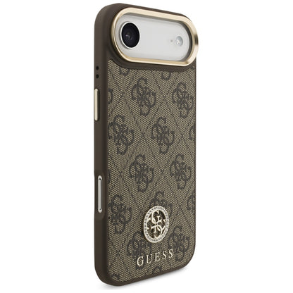MagSafe Case for Apple iPhone 17 Air, Guess, 4G Strass Logo with Big Strap, Brown