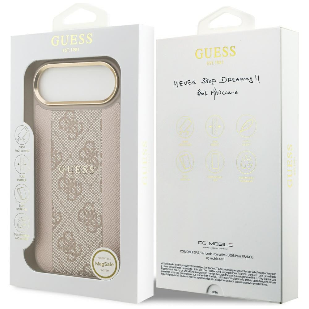 Custodia MagSafe per Apple iPhone 17 Air, Guess, 4G Stripe, Rosa