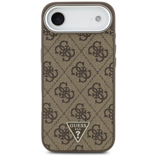 MagSafe Case for Apple iPhone 17 Air, Guess, 4G Triangle Logo, Silver Brown