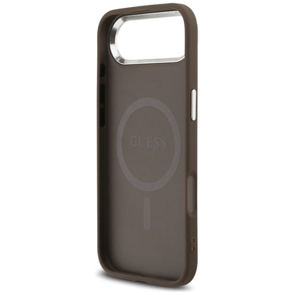Custodia MagSafe per Apple iPhone 17 Air, Guess, Logo Triangolo 4G, Marrone Argentato