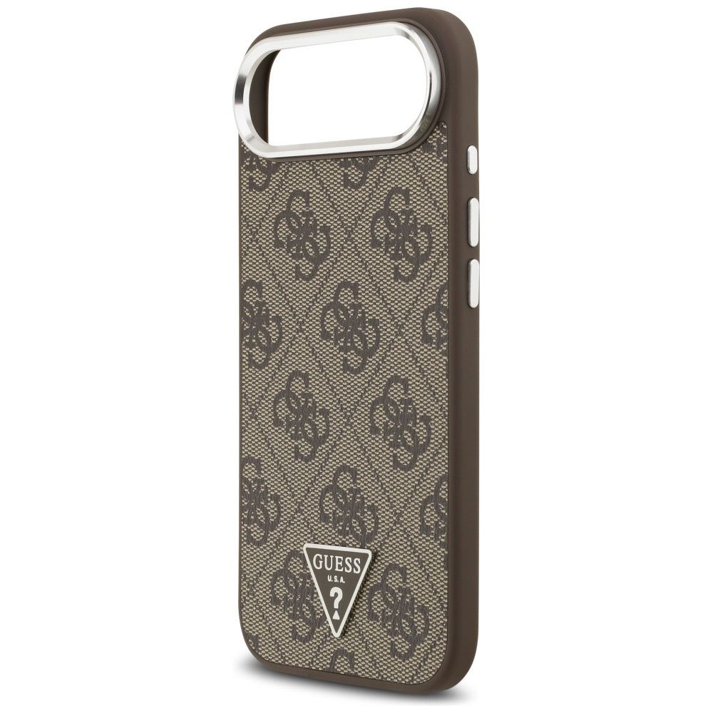 Custodia MagSafe per Apple iPhone 17 Air, Guess, Logo Triangolo 4G, Marrone Argentato
