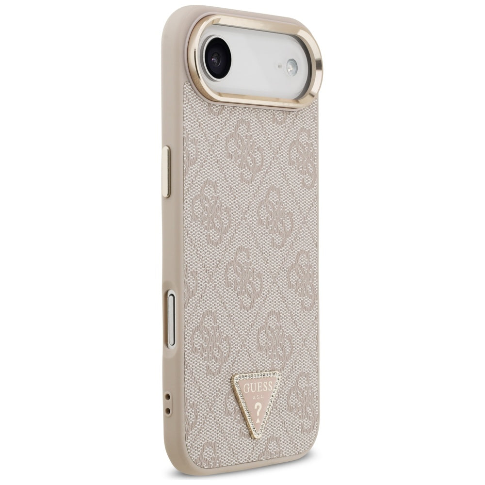 MagSafe Case for Apple iPhone 17 Air, Guess, 4G Triangle Logo, Golden Pink