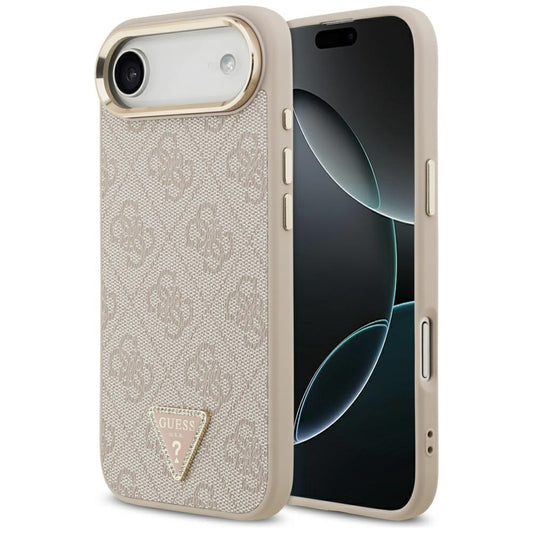 MagSafe Case for Apple iPhone 17 Air, Guess, 4G Triangle Logo, Golden Pink