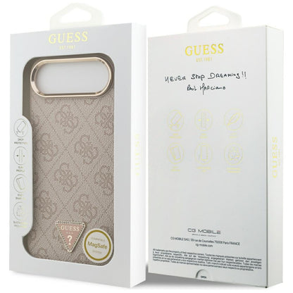 MagSafe Case for Apple iPhone 17 Air, Guess, 4G Triangle Logo, Golden Pink