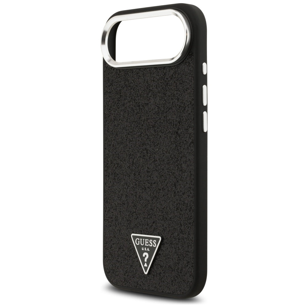 Custodia MagSafe per Apple iPhone 17 Air, Guess, Logo Triangolo Glitter, Nera