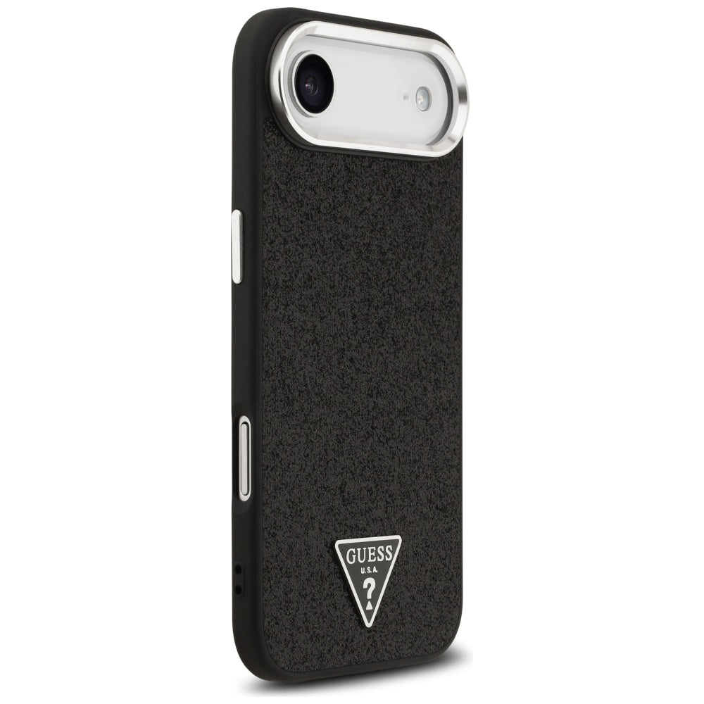 Custodia MagSafe per Apple iPhone 17 Air, Guess, Logo Triangolo Glitter, Nera