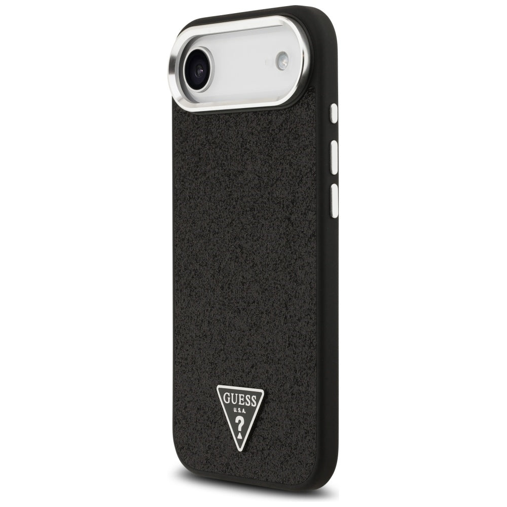 Custodia MagSafe per Apple iPhone 17 Air, Guess, Logo Triangolo Glitter, Nera