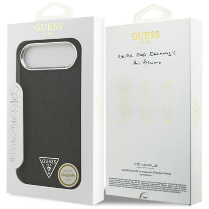 Custodia MagSafe per Apple iPhone 17 Air, Guess, Logo Triangolo Glitter, Nera