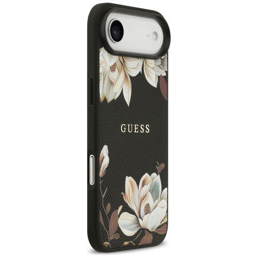 Custodia MagSafe per Apple iPhone 17 Air, Guess, Grained Flowers, Nera