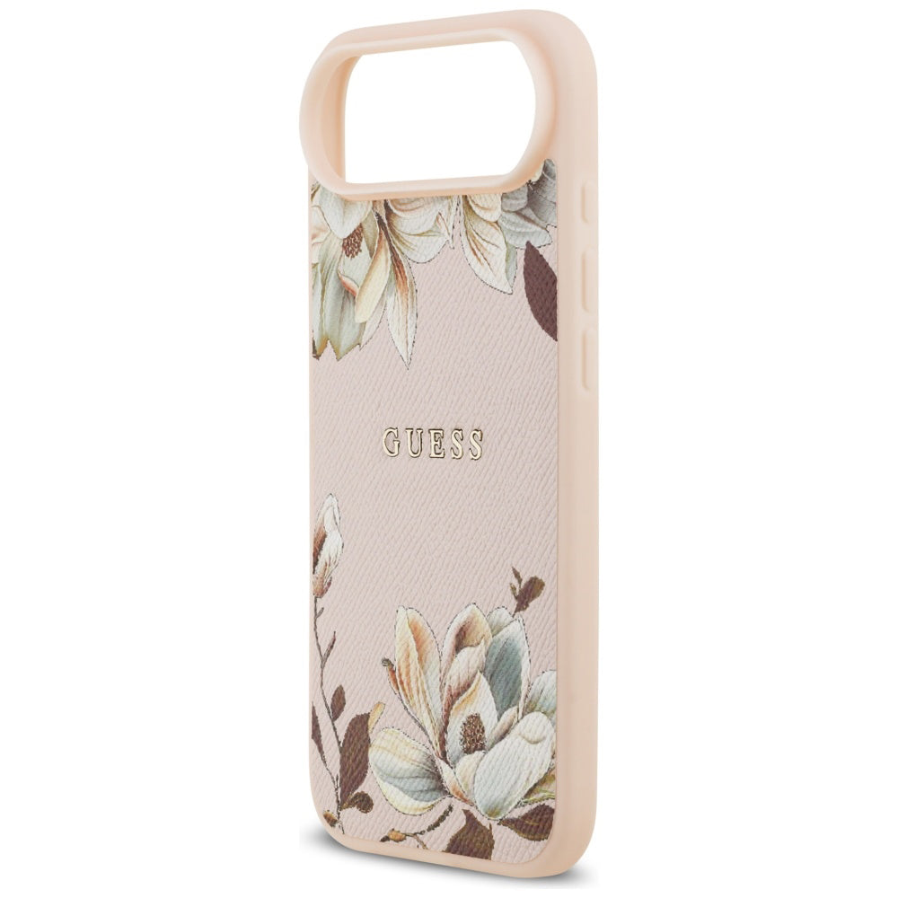 Custodia MagSafe per Apple iPhone 17 Air, Guess, Grained Flowers, Rosa