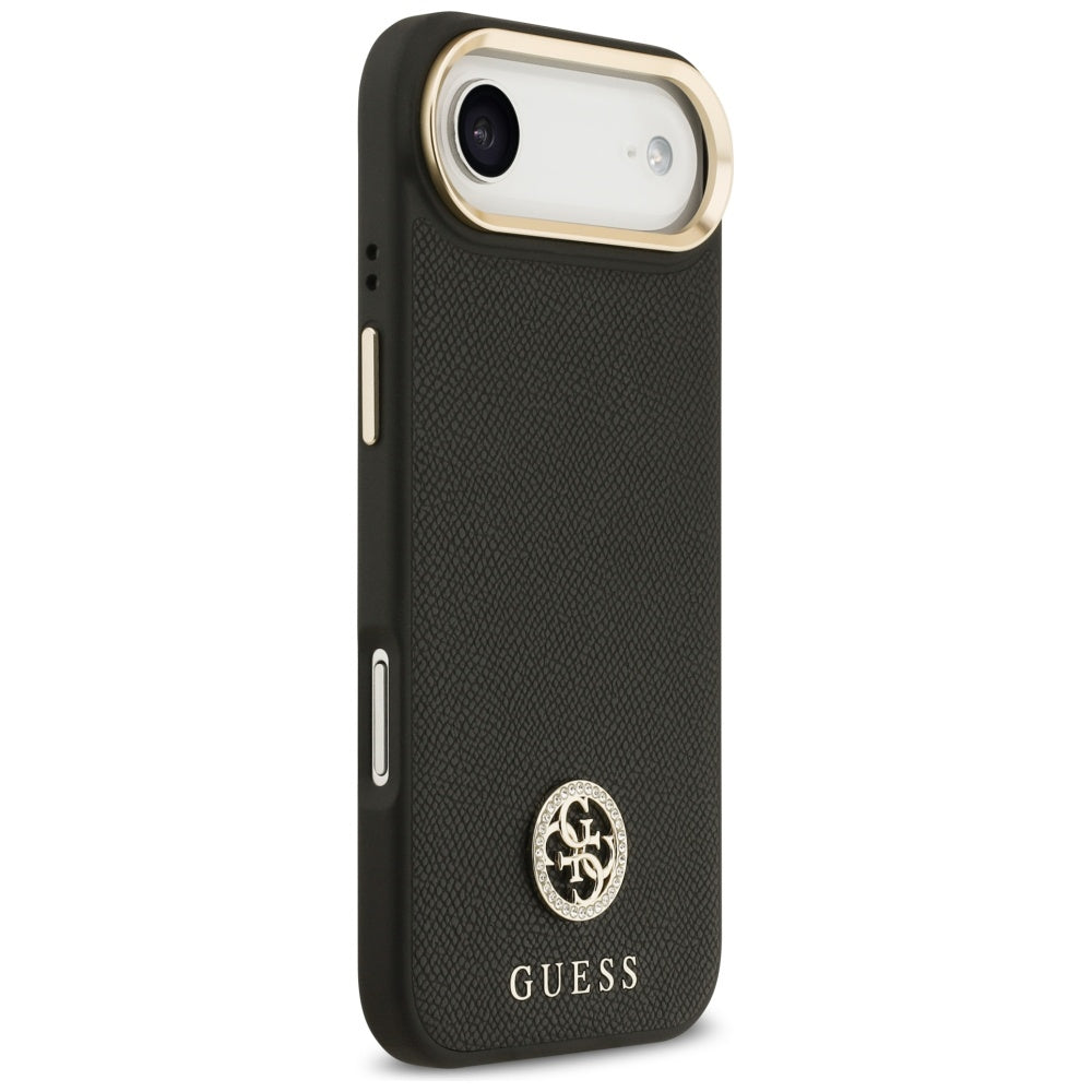MagSafe Case for Apple iPhone 17 Air, Guess, Grained Strass Logo, Black