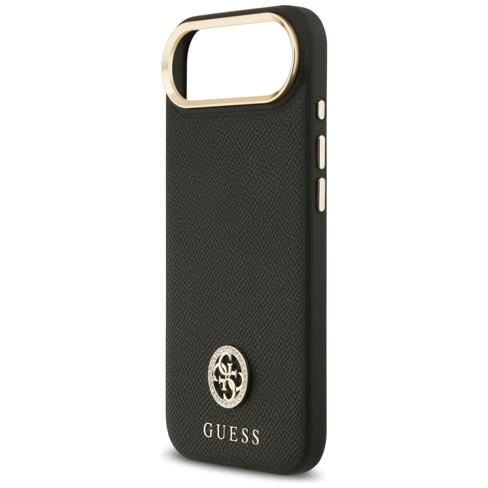 MagSafe Case for Apple iPhone 17 Air, Guess, Grained Strass Logo, Black